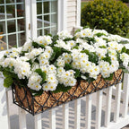 Alupssuc 16Pcs Artificial Geranium Flowers for Outdoors Decoration Silk Floral, UV Resistant Fake Plants, Faux Flower for Porch Garden Table Centerpieces Home Indoor Outside Spring Decor(8, White)