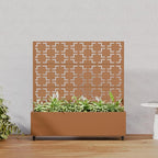Casaphoria Metal Raised Garden Bed with Trellis and Wheels, 47"x47"x16" Planter Box for Climbing Plants, Vegetables & Vines, Features Drainage Holes and Privacy Screen, Brown-Square