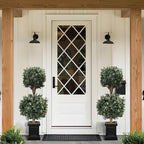 4Ft Artificial Boxwood Double Ball Topiary Trees,2PACK Faux Topiaries Tree Store Garden Indoor&Outdoor for Porch Home Decor