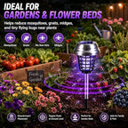 2026 4Pack Mosquito Repellent Outdoor Patio Solar Bug Zapper Outdoor Mosquito Zapper for Moths,Gnats,Flies,Small Flying Insect,Electric Fly Zapper for Backyard,Garden,Gnat Killer for Vegetable Beds
