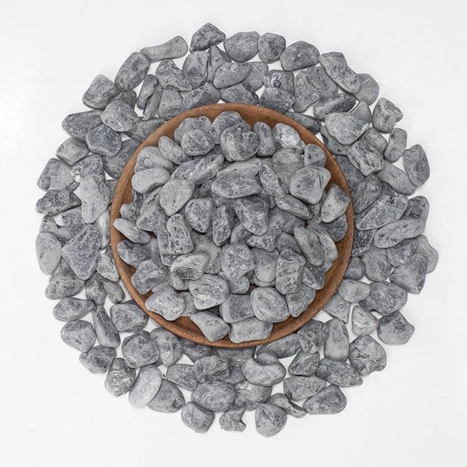 LOIOOJ Black Natural River Rocks, 0.5-1 Inch Decorative Stones for Plants, Garden, and Landscaping – 10LB, Ideal for Walkways, Vases, Crafting, Garden Pathways, and Outdoor Landscaping
