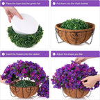Artificial Hanging Flowers Plant with Basket for Outdoors Spring Decor, Fake Hanging Plants Faux Bougainvillea in Planter Look Real UV Resistant Silk Flowers for Outside Porch Patio Garden Home, Mix