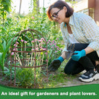 1 Pcs Jardin Bird Cage Plant Support 24" H Large Sturdy Grow-Through Flower Support Peony Cage Climbing Plant Support Trellis Sculptural Garden Decor for Perennial Flowers (Vintage Gold)