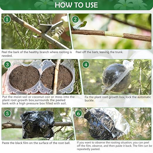 SupKing 8 Pcs Plant Rooting Grow Propagation Ball,Air Layering Kit,Clear Assisted Cutting Rooting,Reusable Plant Rooting Device,High Pressure Ball Grafting Device Root Box for Plants Rose.