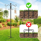 AOMGD 76 Inch Adjustable Double Shepherds Hooks for Outdoor Heavy Duty, Two Sided Garden Bird Feeder Pole for Hanging Plant Baskets, Solar Lights, Weddings Decor