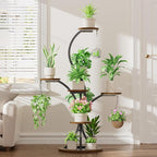 Plant Stand Indoor with Grow Lights - 8 Tiered Tree-Shaped 46.3" Tall Corner Plant Shelf, Grow Light Shelf Display for Indoor Plants Multiple, Flower Holder for Living Room Patio Balcony Décor
