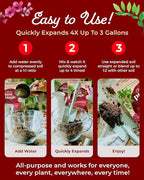 Compressed Organic Potting Soil for Garden, Plants & Vegetables - Expands 4x When Mixed with Water - Indoor or Outdoor Use - Plant Food Mix Derived from Natural Coconut Coir & Worm Castings Fertilizer