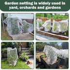 4 Pack Garden Neting Plant Insect Bird Barrier Mesh with Drawstring 4Ft x 4.6Ft Mesh Plant Covers Freeze Protection Tomato Barrier Bag for Garden Flower Blueberry Vegetables Fruits Bird Eating