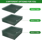 Plant Protectors from Animals - DIY Reusable Plant Cages for Outdoor Plants, Square Mesh Plant Covers Kits, 12"x12" Panels (6/18/30 Pcs) (18, Dark Green)