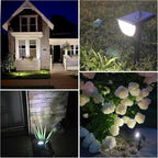 GKGG Solar Lights Outdoor Waterproof IP65, Solar Powered 76 LED 3 Lighting Modes Solar Spot Lights Outdoor for Yard Garden Landscape Pathway (White, 6 Pack)