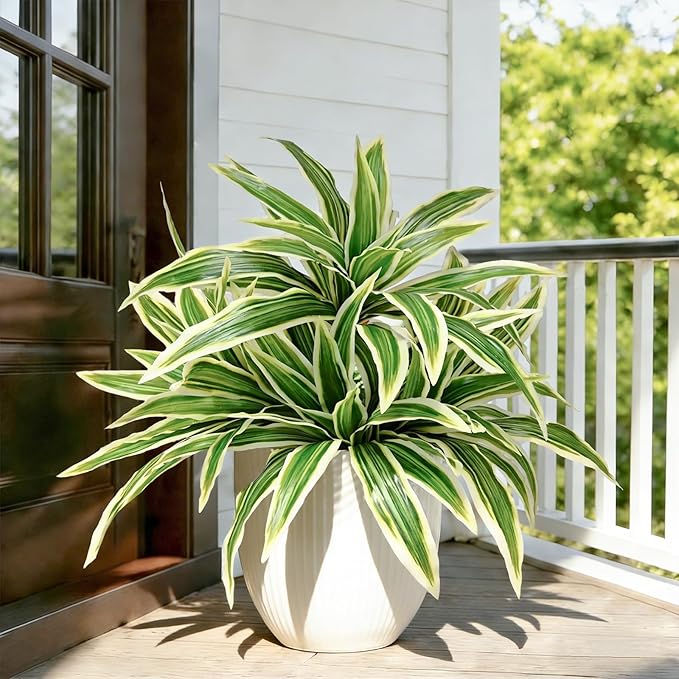 8Pcs Fake Ferns,2 Planter 35in Outdoor Faux Plants UV Resistant,3D Real Touch Fake Plants Total 120 Blades,Weatherproof Artificial Plants Outdoor Indoor for Garden Porch Home Decor