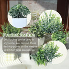 GREENTIME 4 Pack Fake Plants in White Pot Small Artificial Eucalyptus Potted Plant Wheat Grass Mini Faux Greenery for Home Decor Indoor Office Table Room Farmhouse Bathroom Decorations