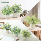 3 Pack Life-Like Potted Fake Plant, Artificial Plants Indoor, Artificial Frost-Hung Green Plants，No Need for Maintenance，Suitable for Desktop or Shelf Decoration in Homes and Offices