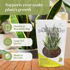Professional Snake Plant Soil Large 2.2 Quarts Ready to Use, Premium Potting Soil for Snake Plants Dracaena Trifasciata, Fast Draining Indoor Soil with Peat Moss Coco Coir Perlite Dolomite Made in USA