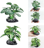 4PCS Aquarium Plants Betta Fish Tank Decorations Small Size Soft Faux Silk Aquarium for Hiding Fish Reptil