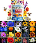 HOME GROWN Wildflower Seeds Mix - 49,100+ (2oz) Bulk Mix, 21 Varieties Wild Flower - Bee and Butterfly Garden Pack - Native Annual Flowers for Planting for Your Garden