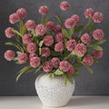 VIERENA 6 Pcs Faux Silk Pompon Mum Artificial Flowers for Vase -27", Bulk Fake Chrysanth Branches with Stems for DIY Bouquet Centerpieces Wedding Fillers Arrangements Shower Decorations (Warm Pink)