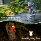 WENYLE Solar Garden Outdoor Statues Flame Dragon with Solar Lights, Lawn Decor Cool Drake Figurine for Patio Balcony Yard, Yard Unique Christmas Birthdays Gift for Mom Grandma
