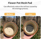 Bivethoi 100pcs Plant Pot Mesh Hole Cover Bonsai Drainage Mesh Insert, Flower Pot Hole Mesh Pad Bottom Grid Mat, Round Mesh Screen Pot Bottom Gasket for Garden Prevent Soil Loss (1.8" / 45mm, Black)