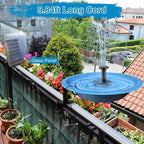 Jutai Solar Fountain Kit with Holder Glass Panel - No Battery, DIY Mini Solar Water Pump Works in Shadow with Sucker for Bird Bath, Hummingbird, Water Feature, Outdoor, 9.84ft Power Cord, 8 Nozzles