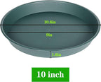 2 Pack of 10 inch Plant Saucer Gray, Heavy Duty Plastic Plant Saucer 10 inch Round, Durable Plant Tray for Pots, Plant Saucers for Indoors, Plant Trays for Planter 9"/10" (10", Green)