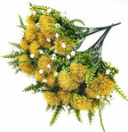 CATTREE Artificial Dandelion Plants, Plastic Flowers Shrubs Bushes Fake Grass Wedding Indoor Outdoor Home Garden Verandah Centerpieces Arrangements Party Decoration Planting Filler - Yellow 4 Pack