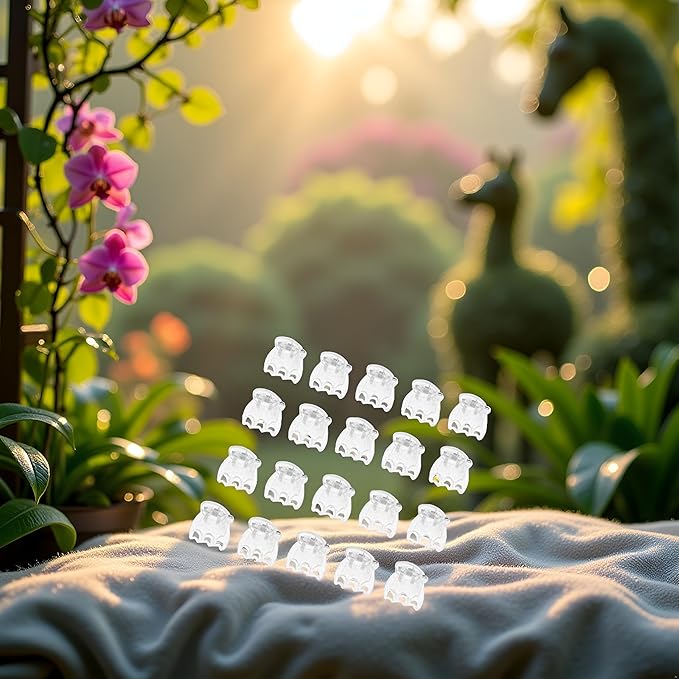 50Pcs Plant Orchid Clips Flowers Support Clear Fixer for Garden Vine Stem Plants Climbing Clasp Transparent 6 Claws Orchid Clips Plastic Butterfly Plant Support Structures