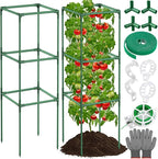 Lezmarket 2 Pack Tomato Cages for Garden, Tomato Trellis for Raised Garden Bed with Plant Clips and Twist Ties for Climbing Plants, 43 inches ﻿ ﻿