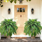 2pcs 48in 88 Blades Artificial Boston Ferns for Outdoors Large, UV Resistant Faux Outdoor Plants,Weatherproof Fake Ferns Plants Outdoor Indoor for Garden Porch Patio Home Decor
