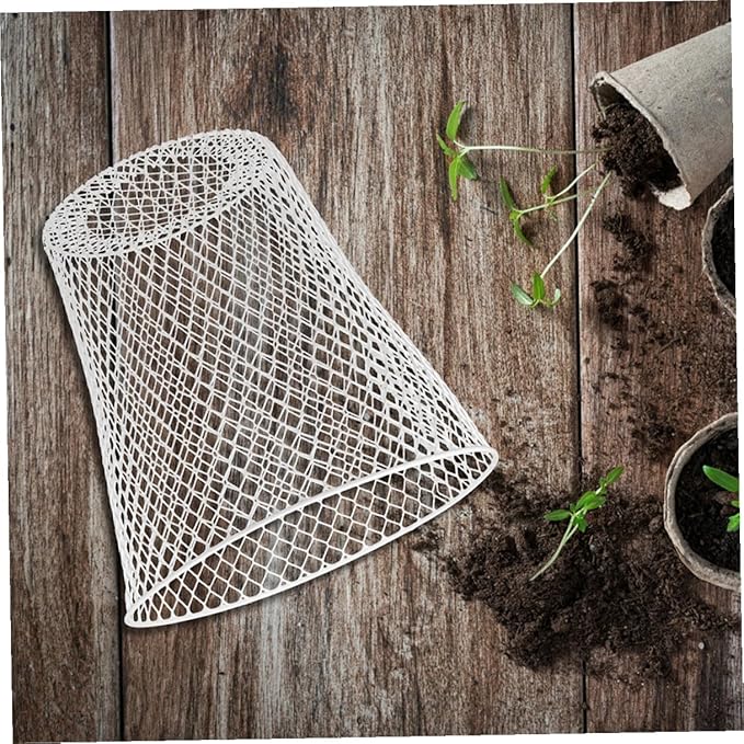4pcs Iron Wire Plant Protective Cage Mesh Covers for Garden Flowerpots Reusable Plant Protectors with Ventilated Design Suitable for Outdoor Vegetables and Seedlings