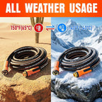Garden Hose 100 ft x 5/8", Heavy Duty Water Hose, Flexible and Durable, Kink Resistant Lightweight Hybrid Hose, Leakproof Yard Hose with Male to Female Fittings