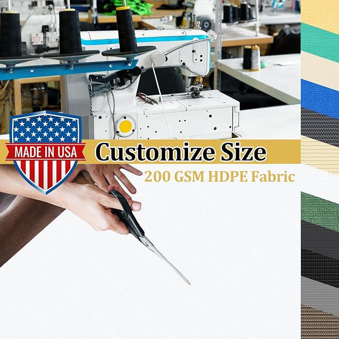 Shade&Beyond Customized Size 90% Sun Shade Cloth with Grommets, 6' X 15' Pergola Shade Cover Canopy, Mesh Tarp Sun Screens for Patio, Outdoor, Garden, Backyard GN01, White