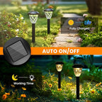 GIGALUMI 10 Pack Solar Lights Outdoor, Solar Pathway Lights with Great Pattern, Waterproof Auto On/Off Solar Powered Light for Outside Yard Garden Walkway Driveway Lawn Pathway