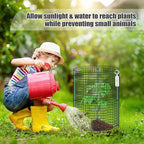 6 Set Wire Plant Protector from Animals - 12"x16" 18Pcs Metal Mesh Plant Cage Covers, Dual Secure with U-Stake & Support, Garden Rabbit Barricade Chicken Wire Cloche for Plants Shrubs Vegetable Flower