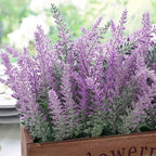 PASYOU 6 Pcs Artificial Lavender Flowers, Plastic Plants Fake Simulation Flower Wedding Indoor Outdoor Bridal Bouquet Home Garden Balcony Patio Planter Filler DIY Arrangement Decoration - Fuchsia