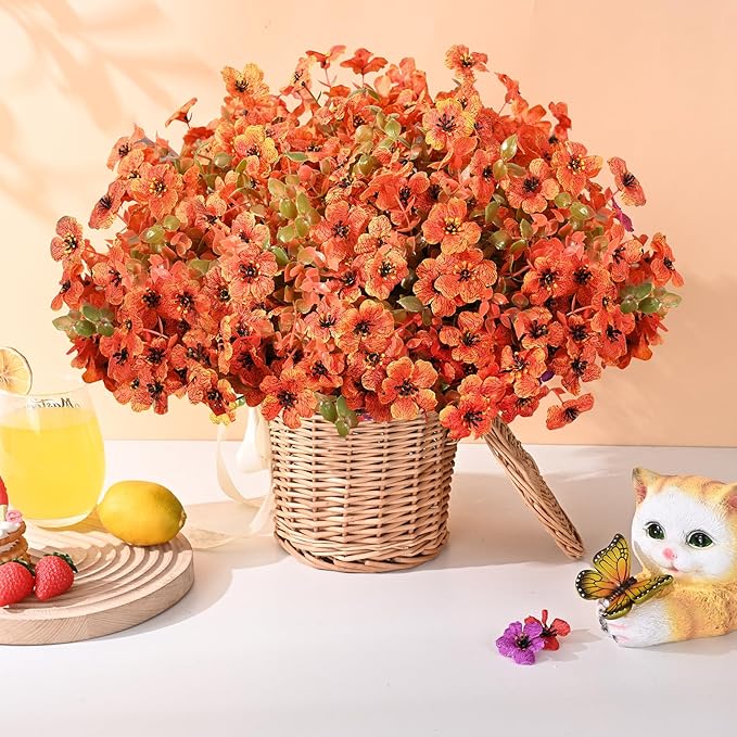 Waipfaru 36 Bundles Artificial Flowers for Outdoor Indoor, Faux Outdoor Plastic Plants UV Resistant Shrubs Outside Porch Patio Garden Boxwood Decor
