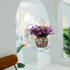 39.7" Hanging Plant Holder,Metal Heart Planter, Hanging Planters,for Patio, Porch, Bedroom, Living Room Decor（White）