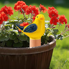 4 Pack Self Watering Bird Shaped Globes, Terracotta Vacation Planters Devices with Slow Release Automatic Watering Spikes, Plant Watering Pots for Indoor and Outdoor Potted Plants