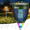 Solar Bug Zapper Outdoor, Jinyeda 4200V Mosquito Zapper with RGB Projector & Flame Lights, Cordless Mosquito Killer, USB Rechargeable Fly Insect Trap Waterproof Lighting Decor for Patio, Garden, Yard