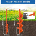 2Pcs Garden Auger Drill bit for Planting Bulb 1.6"x16", 3.5"x16" inch Heavy Duty Drill Augers for Digging Holes & Bulb Vegetable Flower Planting - Fit 3/8" Hex Cordless & Corded Drills