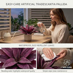 Ttranewsoo Fake Plants Artificial Agave Plants 13.8" Large UV Resistant Fake Agave Planters for Indoor and Outdoor Decorating Tropical Plant Succulents Greenery Indoor Decor(2Pack, Purple
