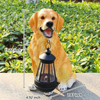 Garden Dog Statues Outdoor Decor, Solar Lights Outdoor Golden Retriever Figurine Solar Dog Ornaments for Patio, Lawn, Yard Art Decoration, Housewarming Garden Gifts for Mom