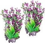 Hamiledyi Aquarium Plastic Plants Aquarium Decor Artificial Fish Tank Plants Lifelike Tall Fish Tank Decorations Aquarium Plant Suitable for Saltwater and Freshwater 15.7in 2pcs