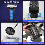 Solar Bug Zapper Outdoor,Rechargeable & Solar Powered,4200V High Voltage for Effective Mosquito & Multi-Insect, Pet/Child Safe with UV Light,Waterproof for Camping Courtyard Indoor Outdoor
