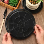 Augshy 18 Piece Plant Tray, 4/6/8/10 inch 4 Sizes Black Plastic Flowerpot Heavy Plant Drip Tray for Gardens, Balconies and Indoors