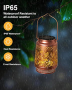 2 Pack Hummingbird Solar Lanterns Outdoor Waterproof, Garden Decor Birthday Gifts for Women Mom Grandma Sister, Metal Hanging Solar Lights Outside Decorative for Backyard Patio Lawn Pathway Landscape