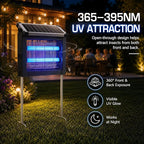 Solar Bug Zapper Outdoor Waterproof, Mosquito Zapper USB-C Rechargeable Solar Bug Zapper Outdoor, 4500V Electric Bug Zapper, Mosquito Trap Fly Zapper Killer for Patio Garden Backyard Camping Garage