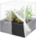 UNIFAMILY 2X2X1 FT Fabric Raised Garden Bed Kit, Breathable Raised Garden Bed with Cover, Garden Beds Outdoor with Plant Protection Mesh Netting for Vegetable, Flower, Herbs and Strawberry