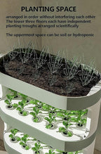 FLTRGO Garden Hydroponic Growing System 48 Pods Hydroponics Tower, Plant Germination Kit Aeroponics Growing Kit with LED Grow Light & Automatic Watering, Smart Garden Planter Aquaponics