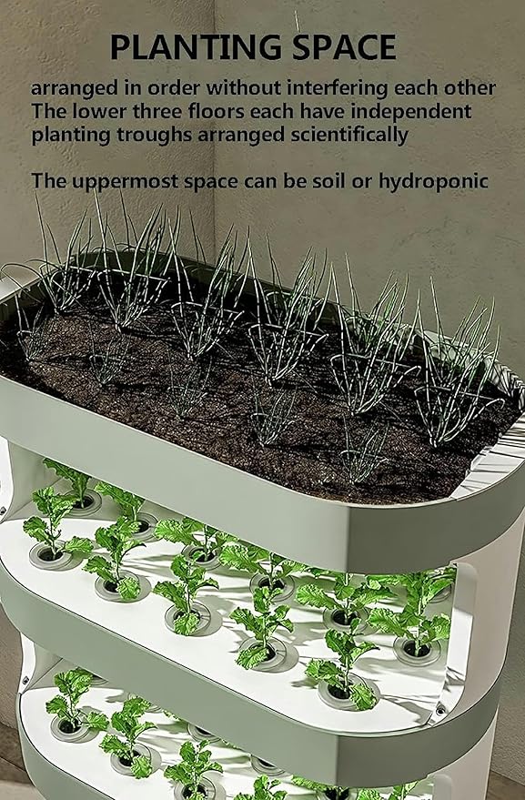 FLTRGO Garden Hydroponic Growing System 48 Pods Hydroponics Tower, Plant Germination Kit Aeroponics Growing Kit with LED Grow Light & Automatic Watering, Smart Garden Planter Aquaponics